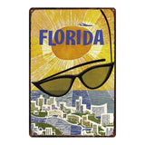 Retro City Florida Shabby Chic Tin Sign Metal Plate Iron Poster Wall Bar Restaurant Home Art Craft Decor 30X20CM DU-2421A