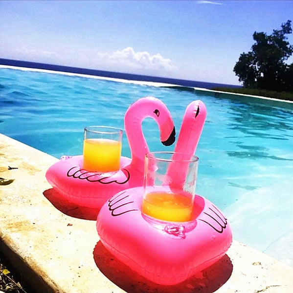 10PCS Hot Flamingo Inflatable Drink Cup Holders Floating Toy Pool Event Party Hawaiian Bachelorette Party Decoration Supplies