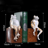 American antique resin Painted Frog lovers Resin Bookend Shelf Bookend Holder Office Supplies Home Decoration Book Stand